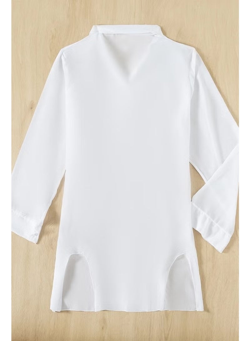 Angelsin Chiffon Shirt Beach Dress Pareo Kimono Kaftan - Image 4